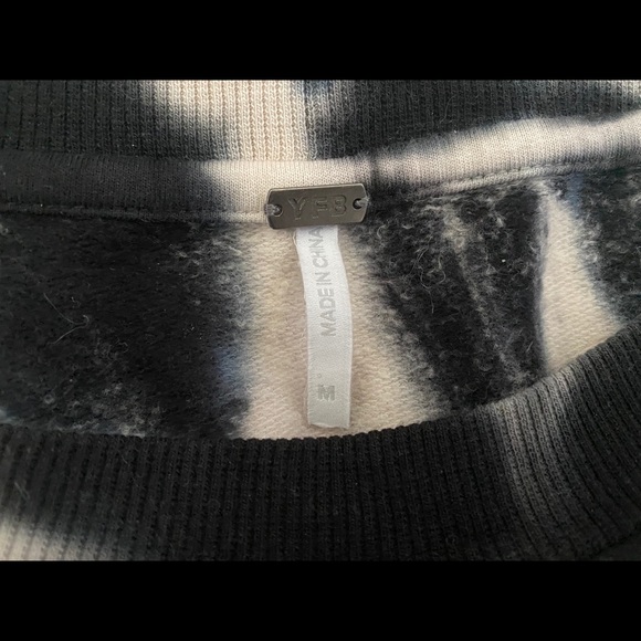 YFB tie dye black & white tie front sweater- NEW - Picture 2 of 2